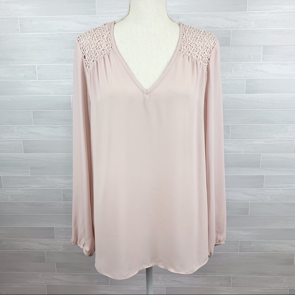 DR2 Blush Pink Blouse w/Accordion Style Back